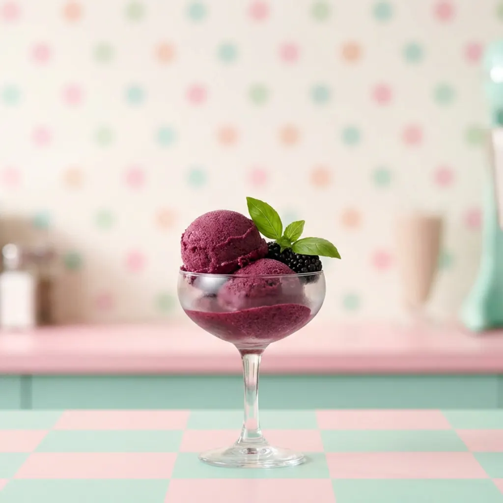 Blackberry Basil Sorbet