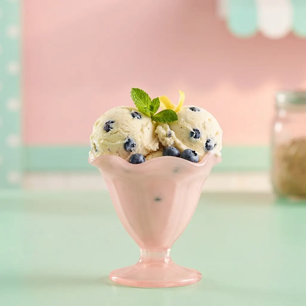 Lemon Blueberry Cashew Ice Cream