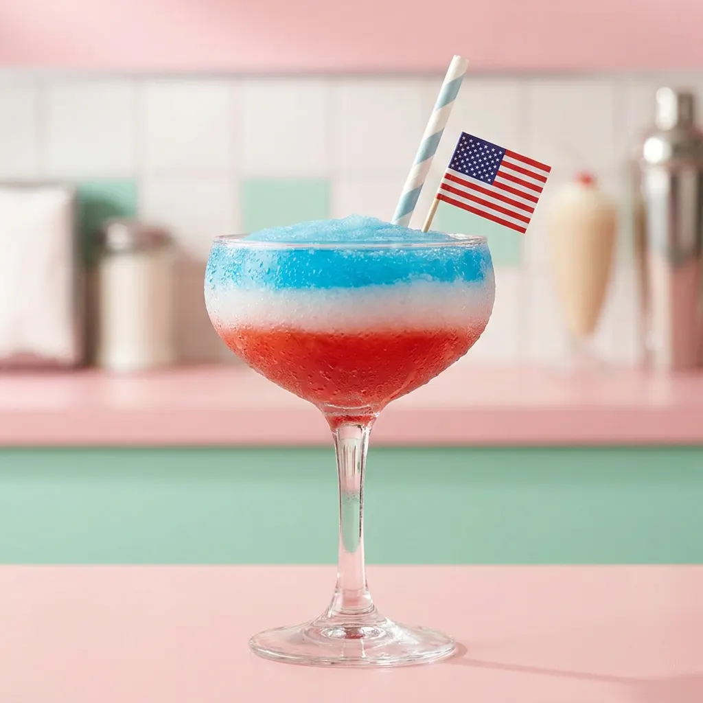 Patriotic Red, White, and Blue Layered Slushy