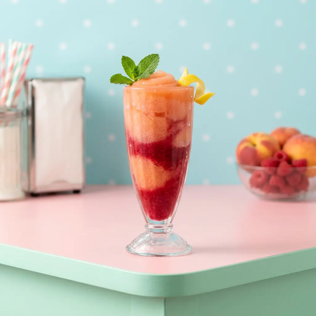 Peach Raspberry Sunset Slush