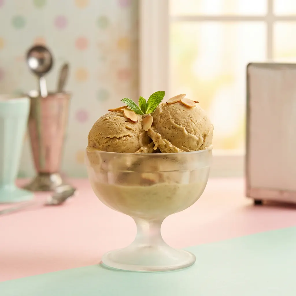 Roasted Banana Almond Ice Cream