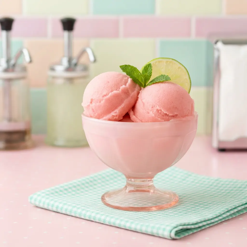 Strawberry Lime Coconut Sorbet